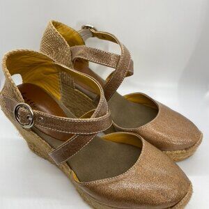 NIBBettye Muller copper canvas espadrille wedge 39